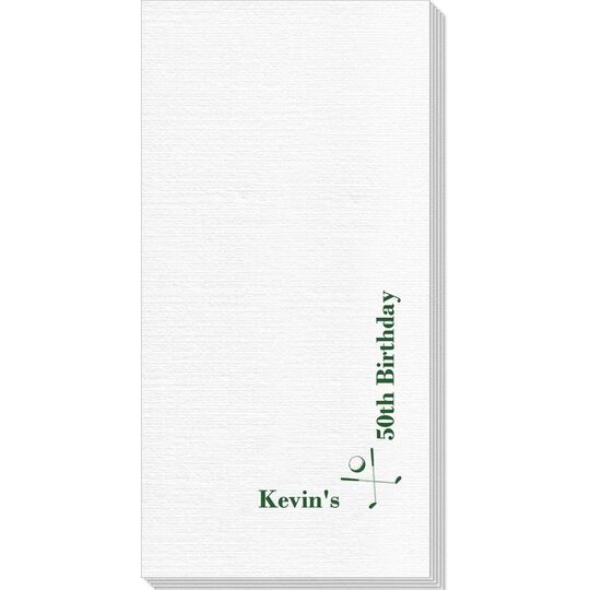 Corner Text with Golf Clubs Deville Guest Towels